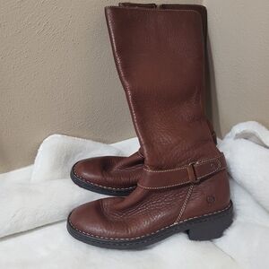 Born Brown Leather Vintage Tall Riding/ Saddler Boots Size 6